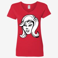 Ladies' Heavy Cotton™ V-Neck T-Shirt Thumbnail