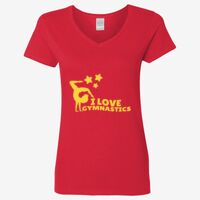 Ladies' Heavy Cotton™ V-Neck T-Shirt Thumbnail